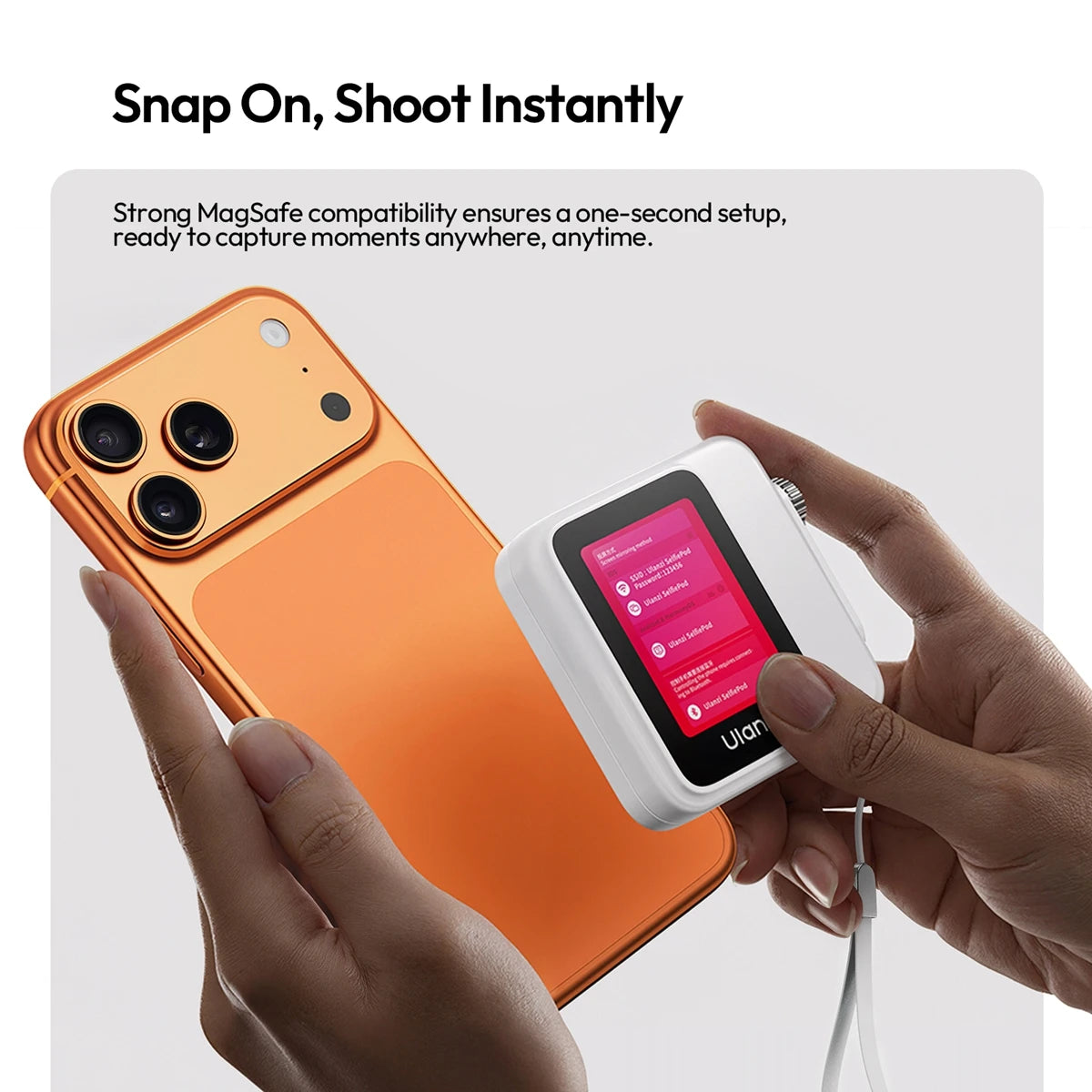 Ulanzi VM02 Selfie Monitor Screen Magnetic Mirroring for iPhone 17 16 PRO Smartphone Android Vlog with Remote Control Wireless