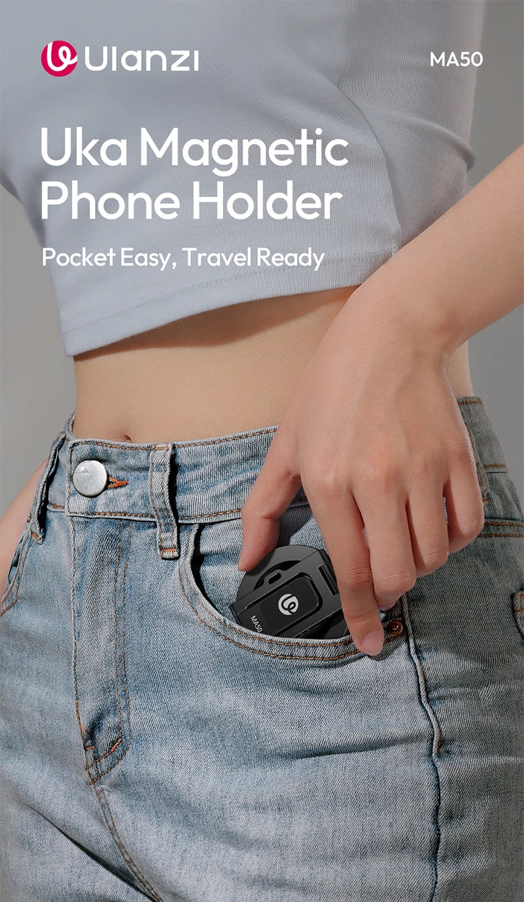 Ulanzi Magnetic Phone Holder Stand Foldable Magnet Clip Clamp Mount for Tripod Bracket Macsafe iPhone 15 14 13 12 Samsung