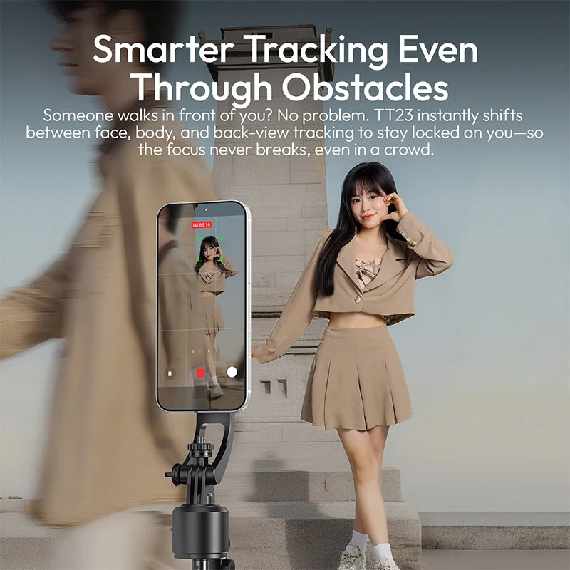 Ulanzi Magnetic Auto-Tracking Selfie Stick Tripod Compact Foldable Control Al-Powered Focus 360°Auto Smart Face Tracking