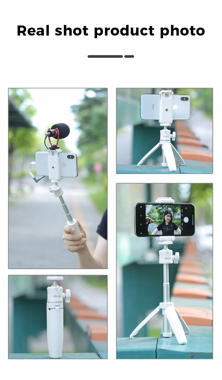 Ulanzi MT-08 Mini Smartphone DSLR Tripod for Sony ZV1 Canon M50 Cold Shoe Tripod Mount for LED Light Microphone Vlog Tripod Kit