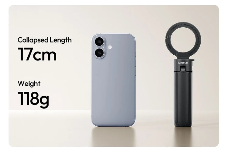 Ulanzi MT71 2 in1 Magnetic Mini Selfie Stick Desktop Tripod Stand for Iphone 17 16 15 Pro Max Android 180° Adjustable for Tiktok