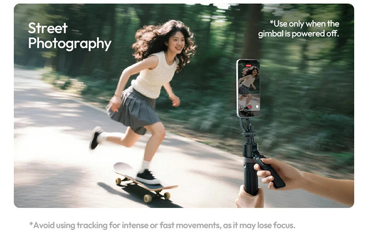 Ulanzi Magnetic Auto-Tracking Selfie Stick Tripod Compact Foldable Control Al-Powered Focus 360°Auto Smart Face Tracking