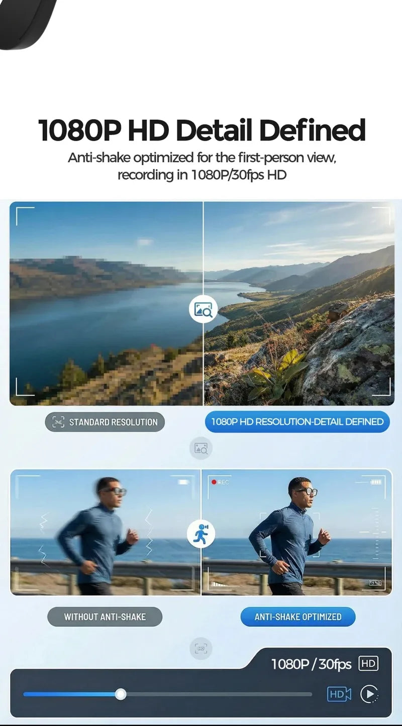 AI Smart Glasses  8MP HD Camera 4K Shooting