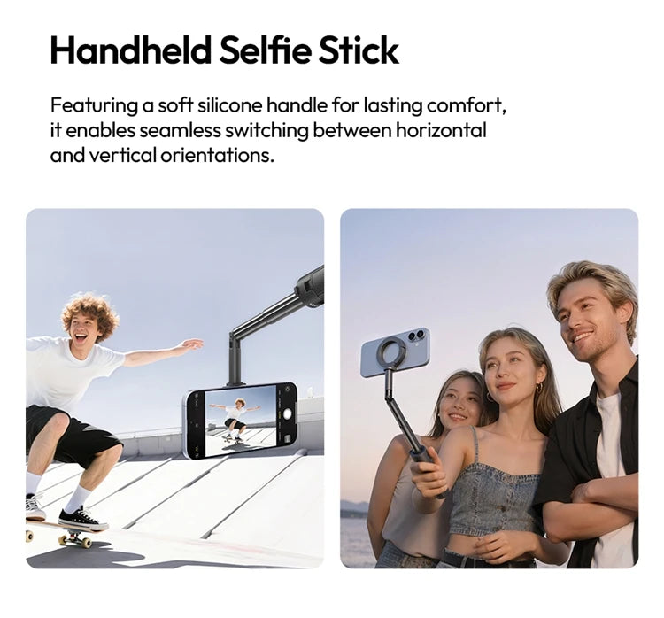 Ulanzi MT71 2 in1 Magnetic Mini Selfie Stick Desktop Tripod Stand for Iphone 17 16 15 Pro Max Android 180° Adjustable for Tiktok