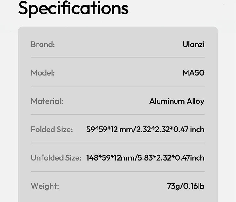 Ulanzi Magnetic Phone Holder Stand Foldable Magnet Clip Clamp Mount for Tripod Bracket Macsafe iPhone 15 14 13 12 Samsung