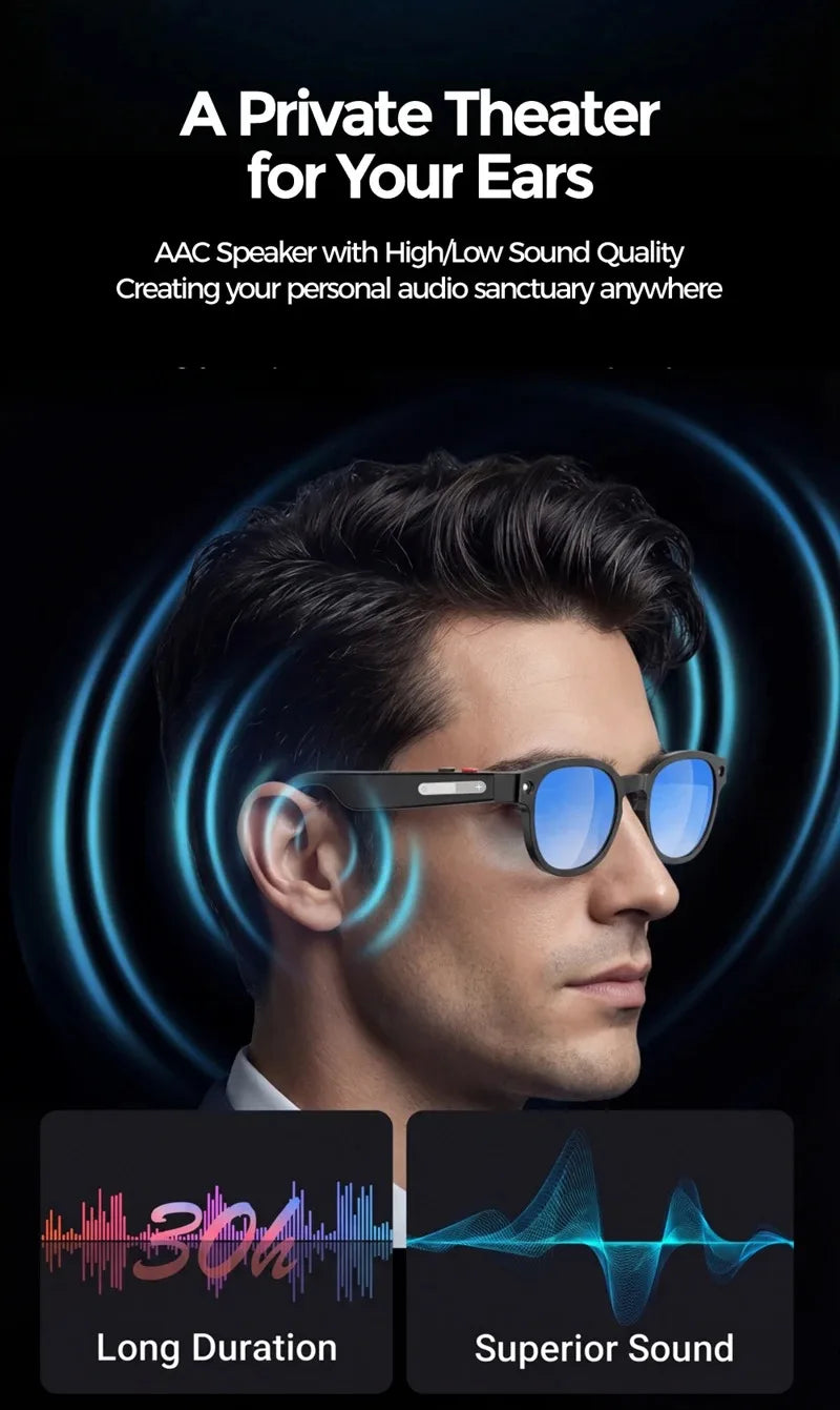 AI Smart Glasses  8MP HD Camera 4K Shooting