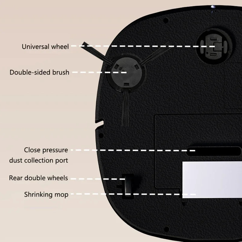 New 3-in-1 Robot Vacuum Cleaner USB Charging Home Fully Automatic Sweep Robot Integrated Sweep suction mopping &Sterilization