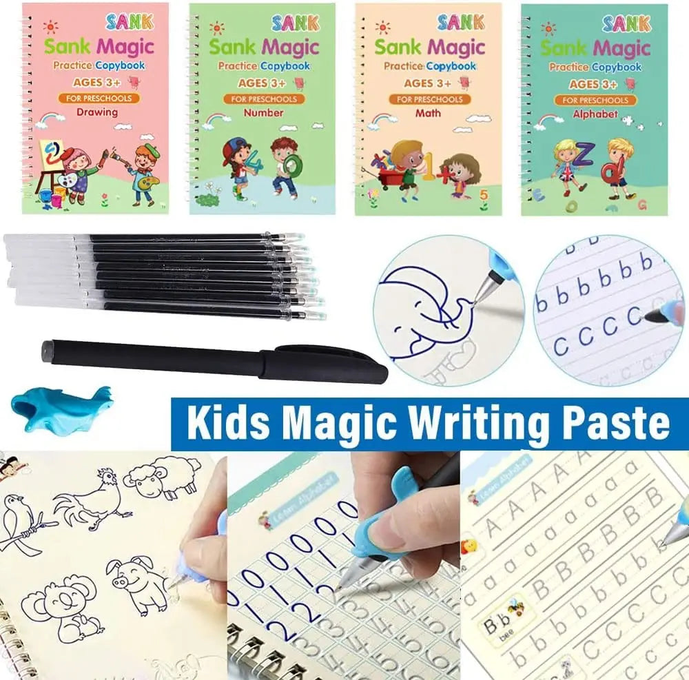 Free Shipping SANK Copybooks Pen Magic Copy Book Free Wiping Children's Kids Writing Sticker Practice Copybook For Calligraphy