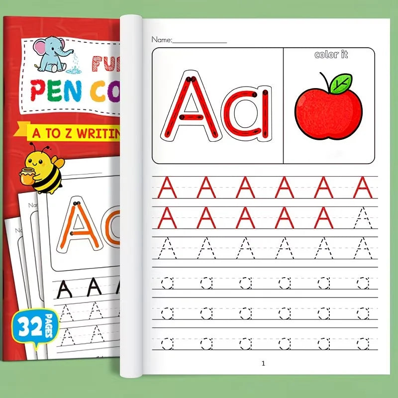A Fun 32-Page Book Designed Specifically for Children to Practice Letter Tracing! It Includes Writing Exercises with Arrows and Dots, Coloring Activities, and Pronunciation Games, Making It an Excellent Tool for Preschool Pre