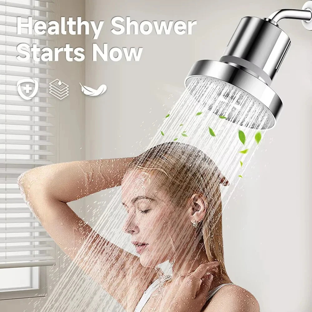 Chlorine-Free Refreshing Daily Showers with a woman enjoying a healthy shower experience.