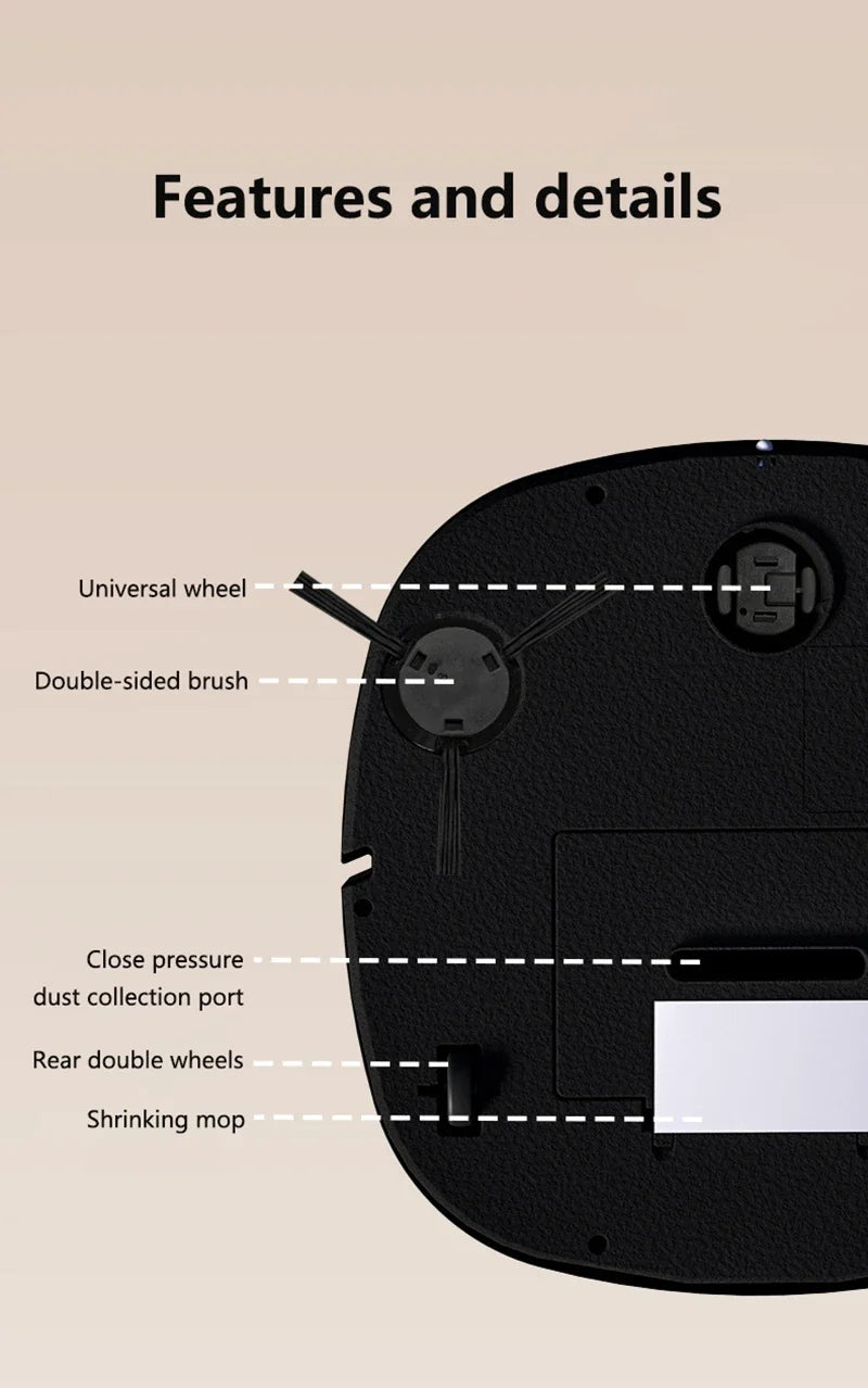 New 3-in-1 Robot Vacuum Cleaner USB Charging Home Fully Automatic Sweep Robot Integrated Sweep suction mopping &Sterilization
