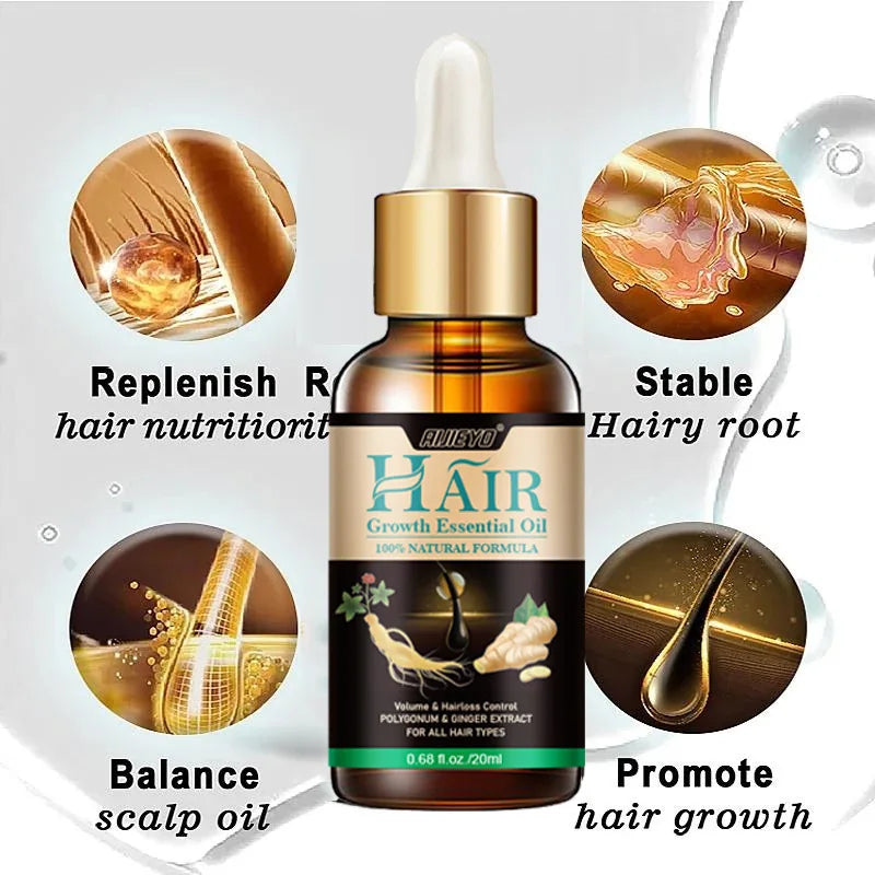 Biotin Fast Hair Growth Oil  Regrowth Serum  Thinning Treatment  c Liquid Anti=- Loss for Women & Men