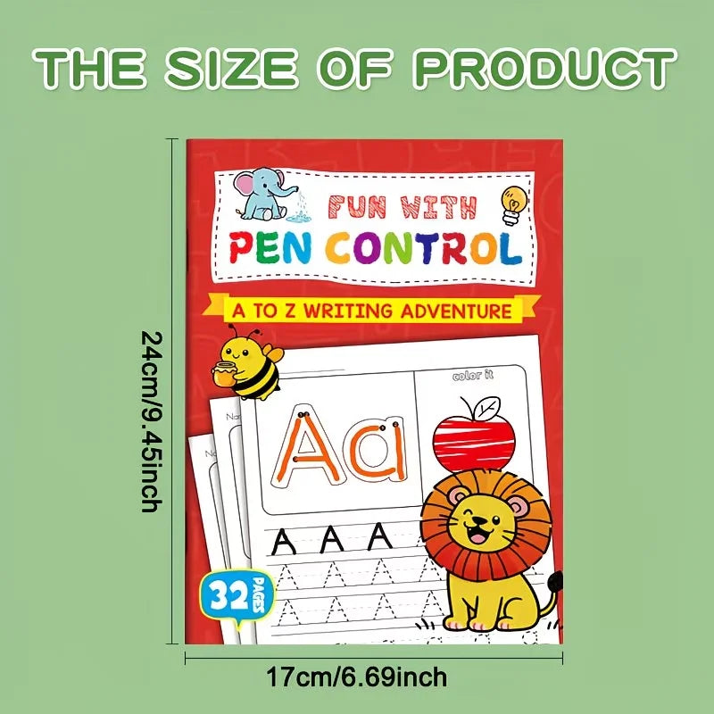 A Fun 32-Page Book Designed Specifically for Children to Practice Letter Tracing! It Includes Writing Exercises with Arrows and Dots, Coloring Activities, and Pronunciation Games, Making It an Excellent Tool for Preschool Pre