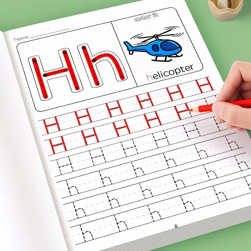 A Fun 32-Page Book Designed Specifically for Children to Practice Letter Tracing! It Includes Writing Exercises with Arrows and Dots, Coloring Activities, and Pronunciation Games, Making It an Excellent Tool for Preschool Pre