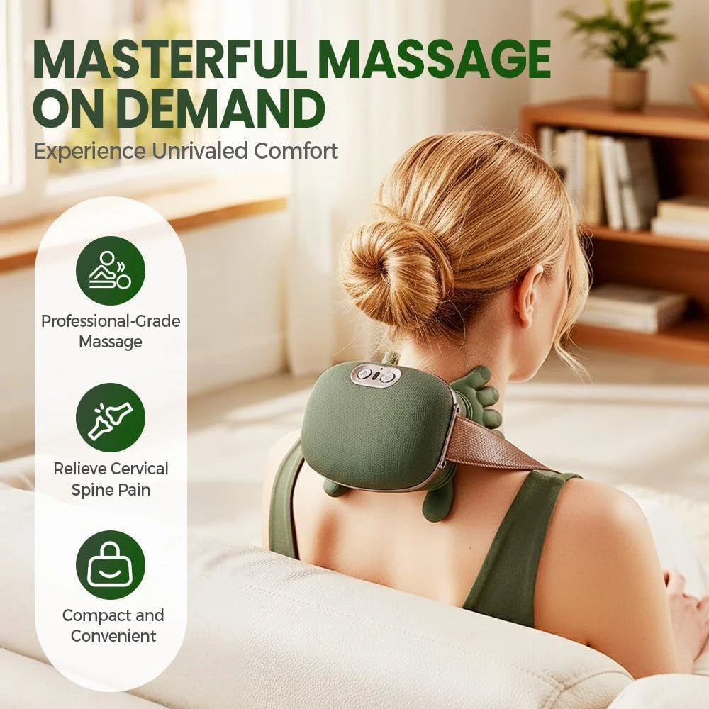 4D Heat Neck & Shoulder Massager delivers a professional-quality massage experience with advanced 4D bionic kneading technology that mimics
