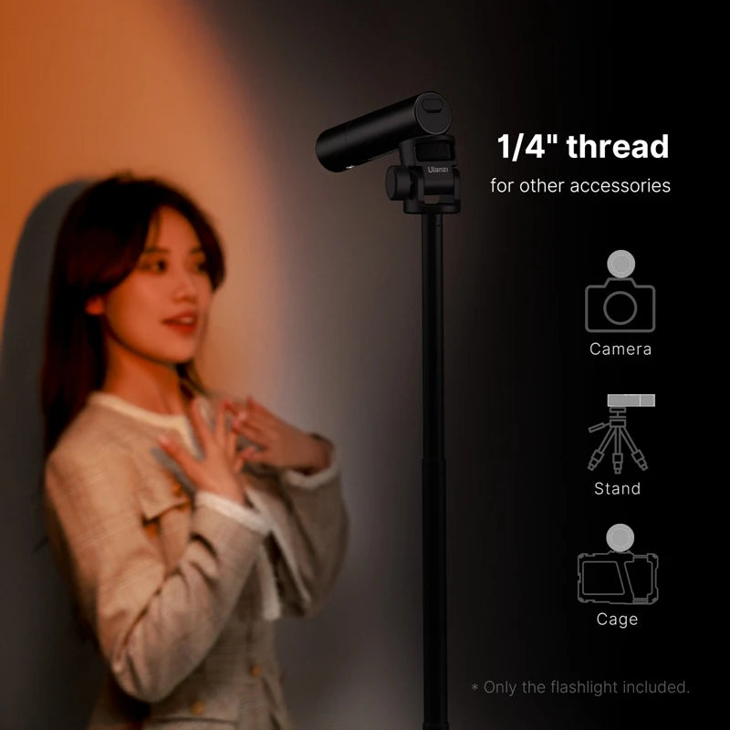 Ulanzi LM07 LED Videography Flashlight Fill Light Creative Multicolor Spotlight Zoom Portrait Atmosphere Photography Sunset Lamp