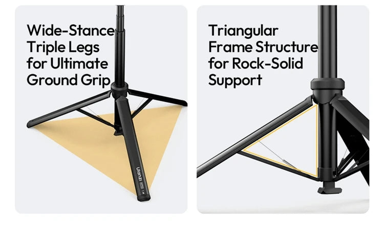 Ulanzi MT93 1.6M Camera Phone Light Stand Aluminum Alloy Portable Auto-Open Tripod with Uka 360° Ball Head Quick Release Plate