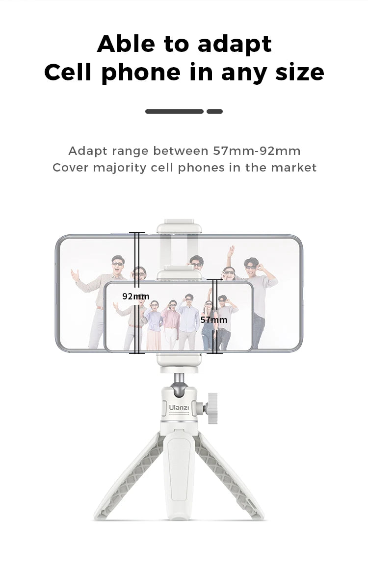 Ulanzi MT-08 Mini Smartphone DSLR Tripod for Sony ZV1 Canon M50 Cold Shoe Tripod Mount for LED Light Microphone Vlog Tripod Kit