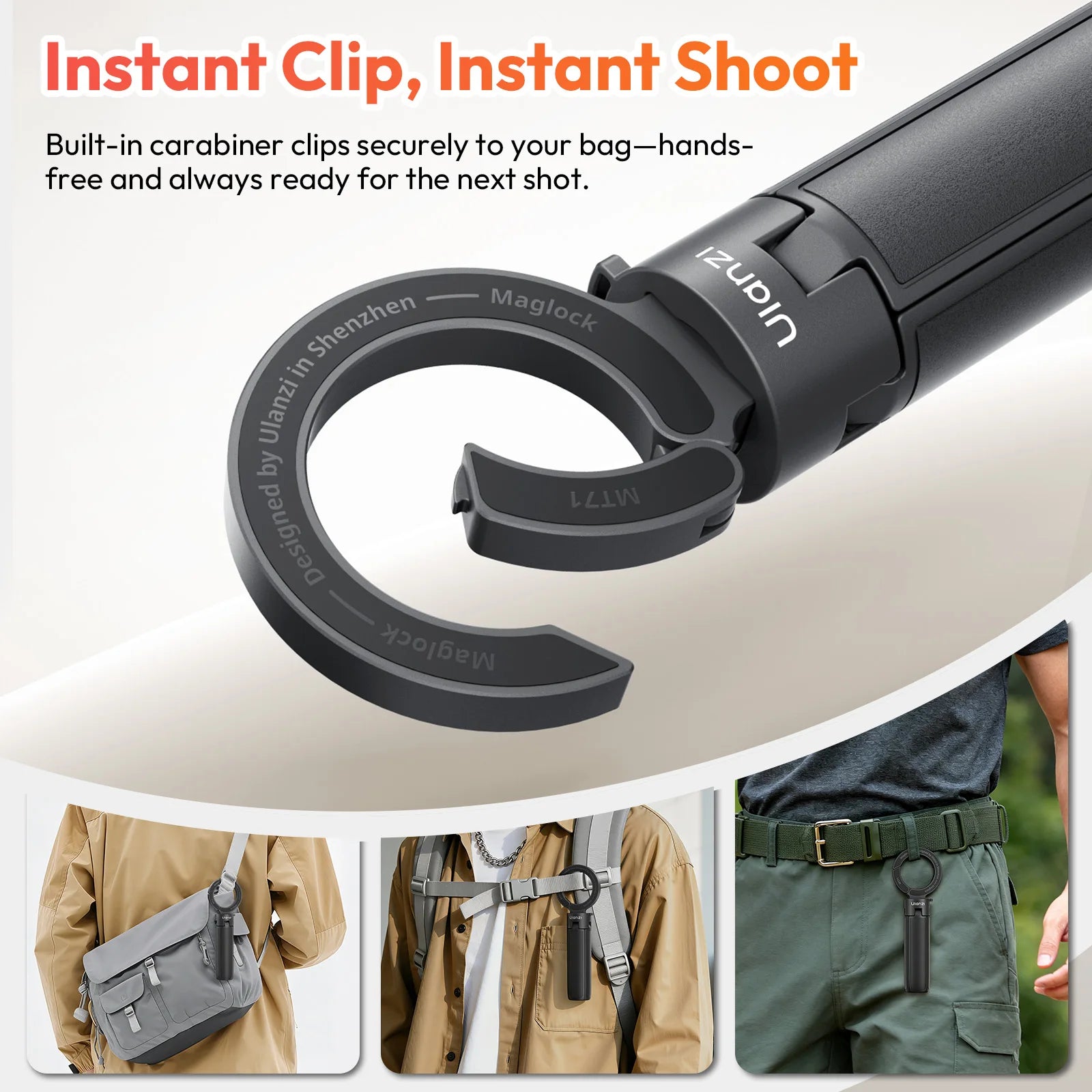 Ulanzi MT71 2 in1 Magnetic Mini Selfie Stick Desktop Tripod Stand for Iphone 17 16 15 Pro Max Android 180° Adjustable for Tiktok