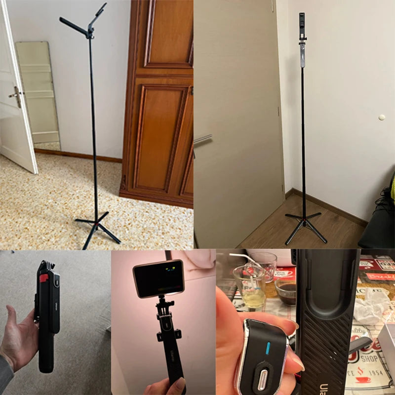 Ulanzi MA09 1.8m Selfie Stick Tripod for iPhone 16 15 Android Phone with Remote Control Panoramic Ball head Holder U200 VL49 Kit