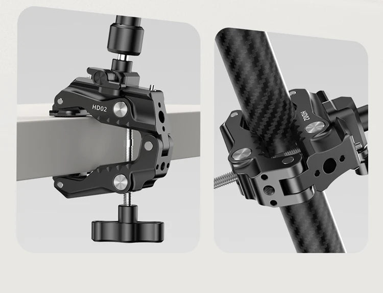 Ulanzi Magic Arm Super Clamp with 360° Mini Ball Head Quick Release Clamp Bracket Tripod Mount 1/4 Screw Clip for DSLR Camera Go