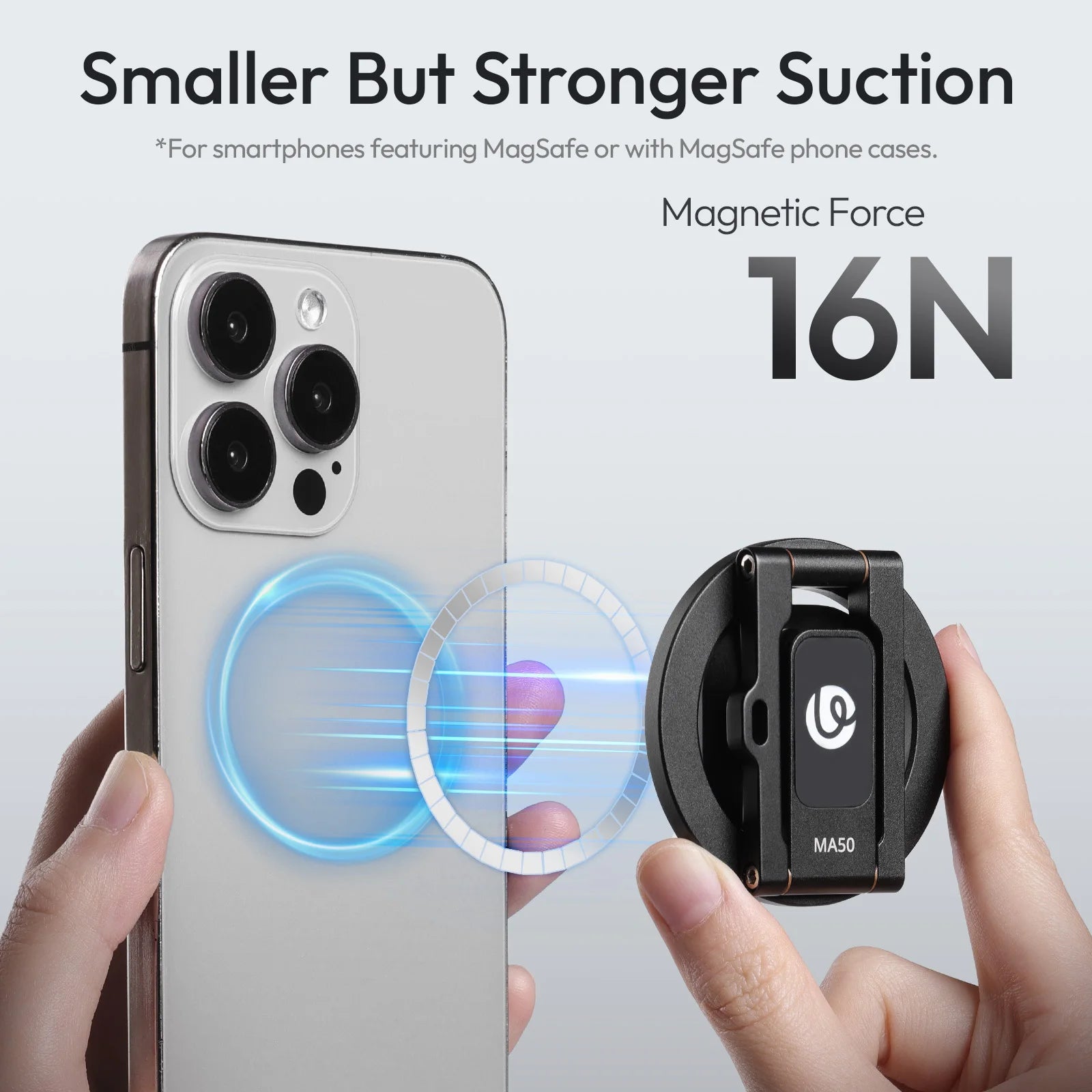 Ulanzi Magnetic Phone Holder Stand Foldable Magnet Clip Clamp Mount for Tripod Bracket Macsafe iPhone 15 14 13 12 Samsung