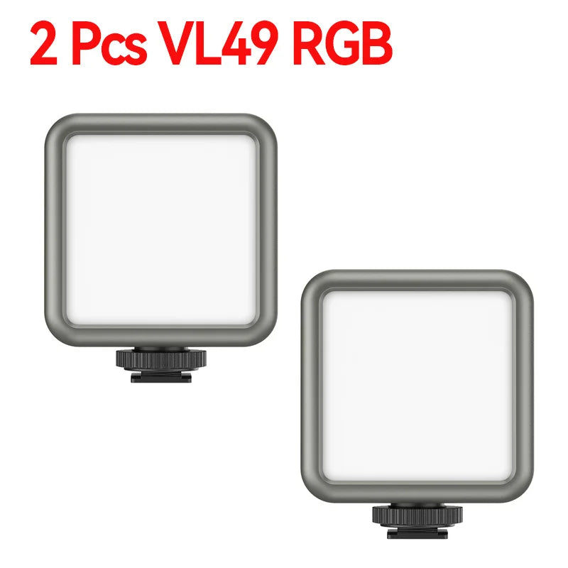 Ulanzi VL49 RGB Video Lights Mini LED Camera Light 2000mAh Rechargable LED Panel Lamp Photo Video Lighting for Youtube Tik tok