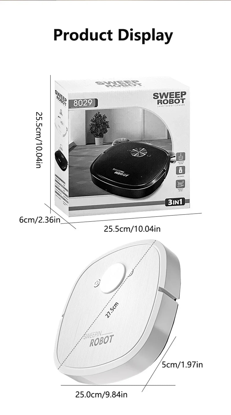 New 3-in-1 Robot Vacuum Cleaner USB Charging Home Fully Automatic Sweep Robot Integrated Sweep suction mopping &Sterilization
