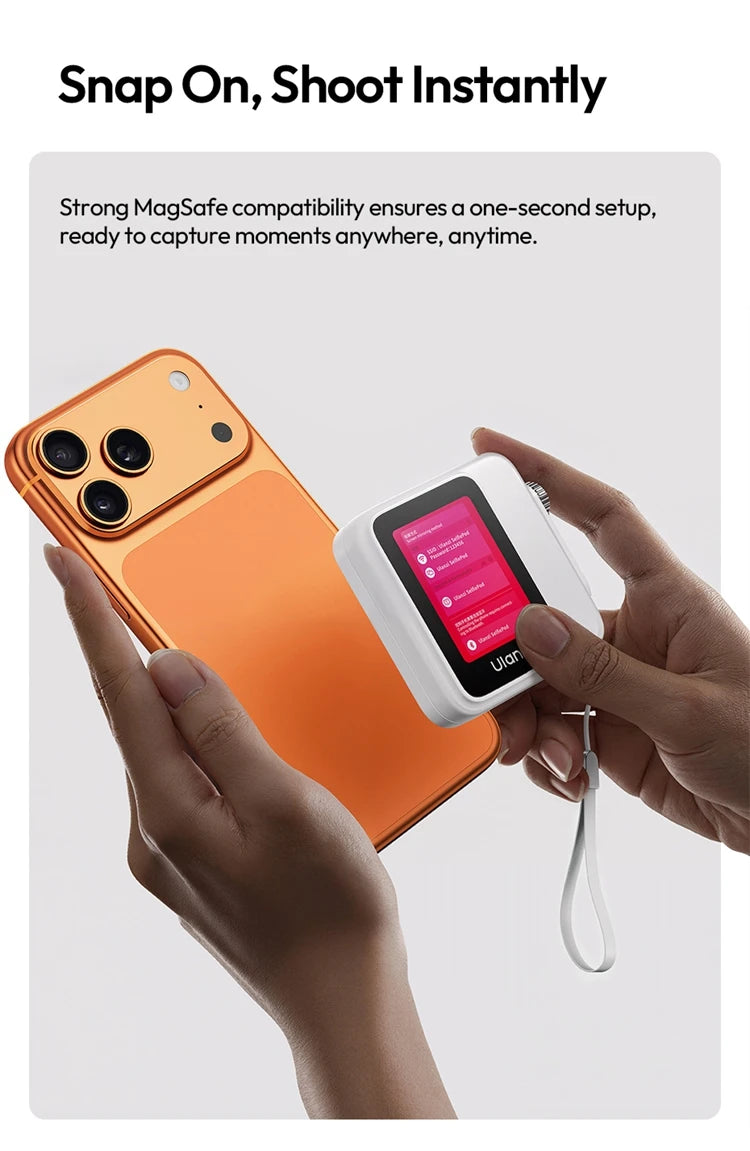 Ulanzi VM02 Selfie Screen Monitor Phone Magnetic Wireless Video For  iPhone Series Sync Rear Camera Android Vloging Tool Kit