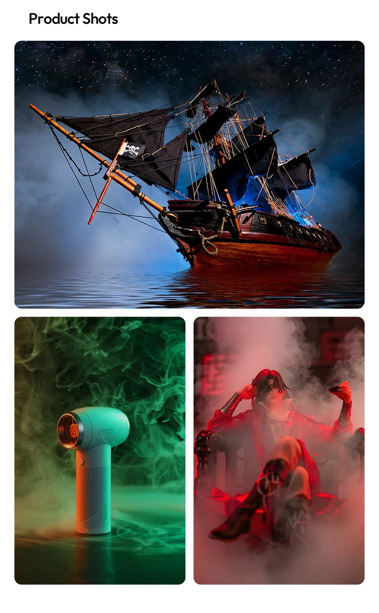 ULANZI FM02 Portable Fog Machine 30W Battery Powered Portable Smoke Machine Handheld Fog Machine Fogger Camera Accessories
