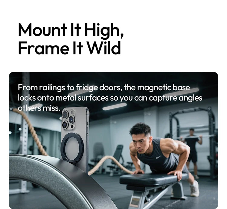 Ulanzi Magnetic Phone Holder Stand Foldable Magnet Clip Clamp Mount for Tripod Bracket Macsafe iPhone 15 14 13 12 Samsung