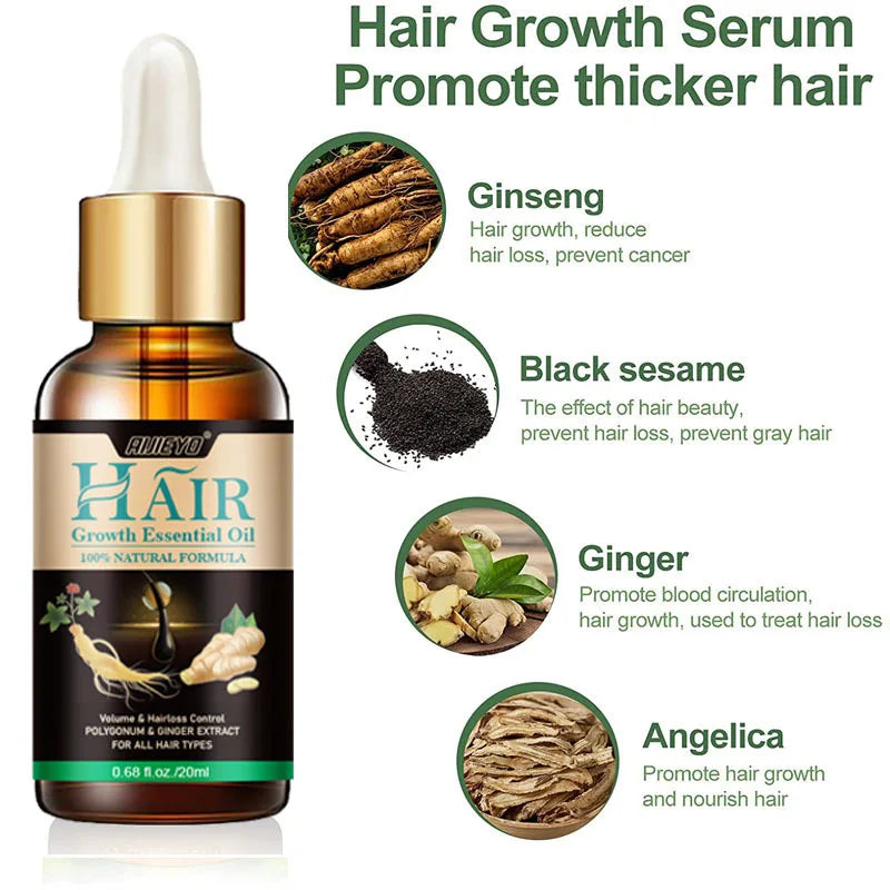 Biotin Fast Hair Growth Oil  Regrowth Serum  Thinning Treatment  c Liquid Anti=- Loss for Women & Men