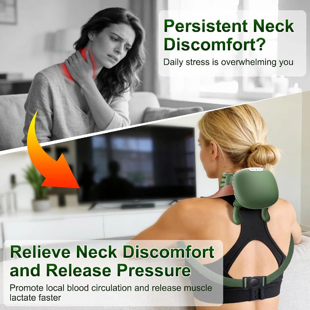 4D Heat Neck & Shoulder Massager delivers a professional-quality massage experience with advanced 4D bionic kneading technology that mimics