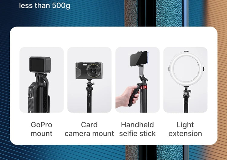 Ulanzi MA09 1.8m Selfie Stick Tripod for iPhone 16 15 Android Phone with Remote Control Panoramic Ball head Holder U200 VL49 Kit