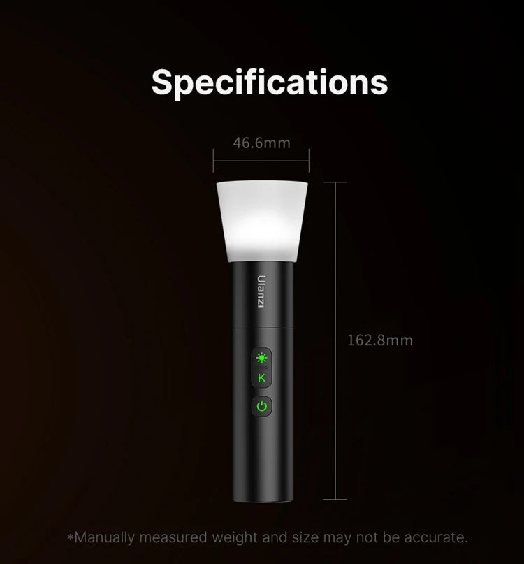 Ulanzi LM07 LED Videography Flashlight Fill Light Creative Multicolor Spotlight Zoom Portrait Atmosphere Photography Sunset Lamp