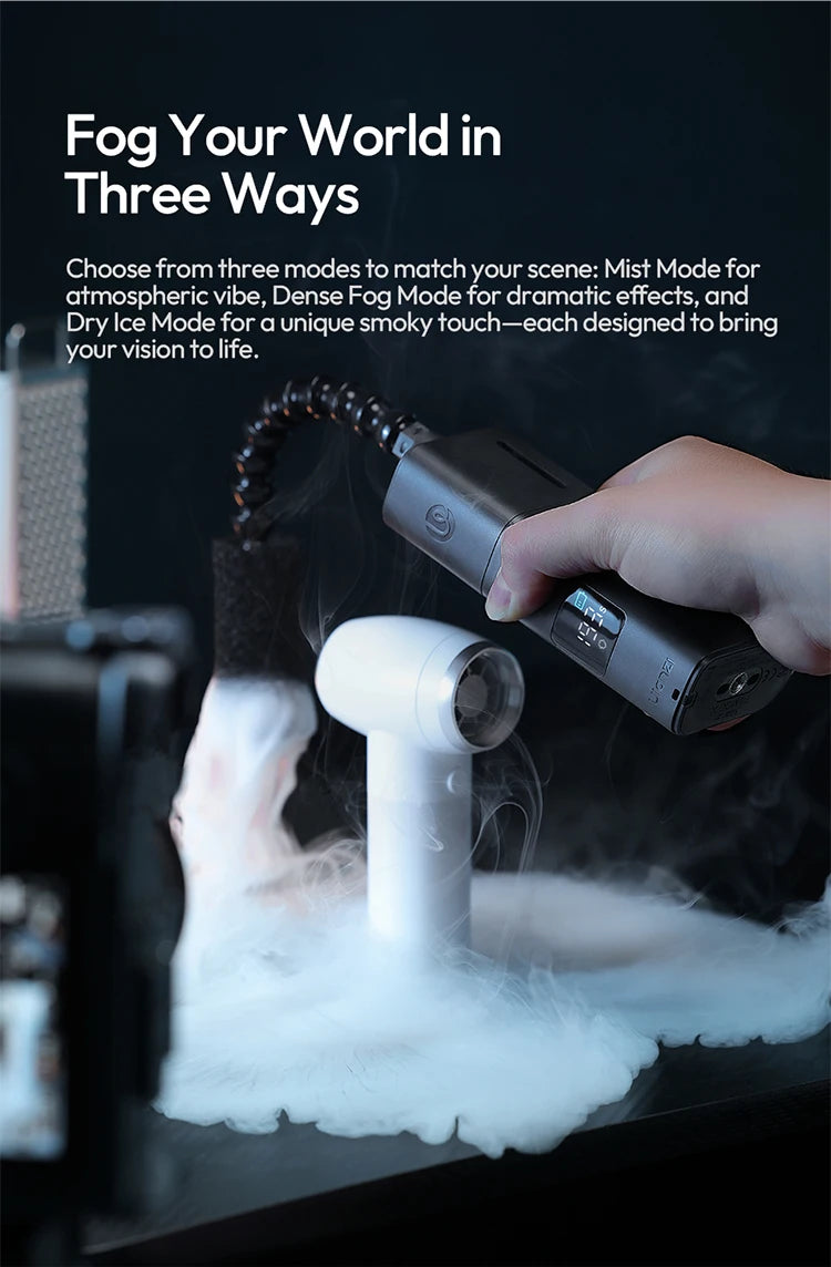 ULANZI FM02 Portable Fog Machine 30W Battery Powered Portable Smoke Machine Handheld Fog Machine Fogger Camera Accessories