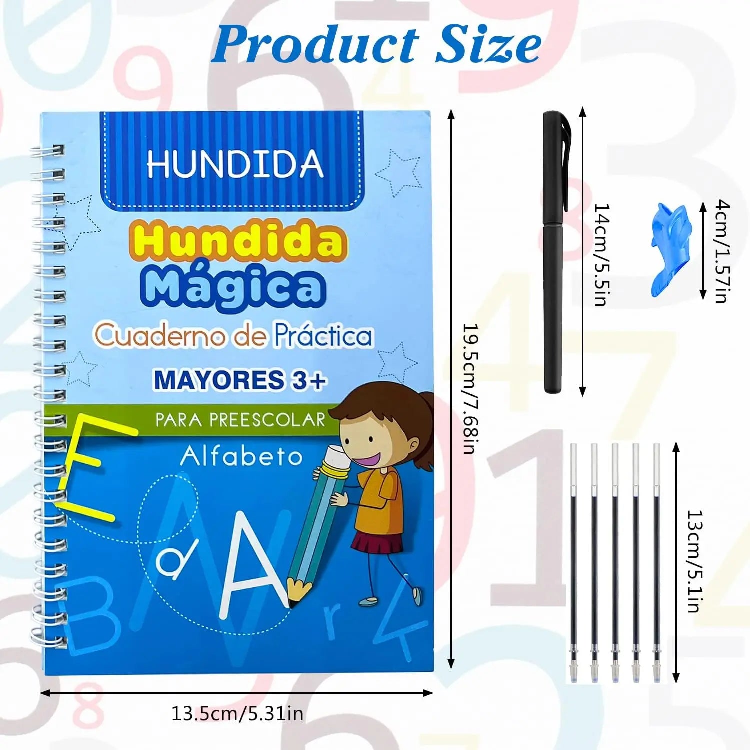 4 Books Montessori Magic Writing Book in Spanish Copybook Drawing Notebook Kids Learning Children Chinese Painting