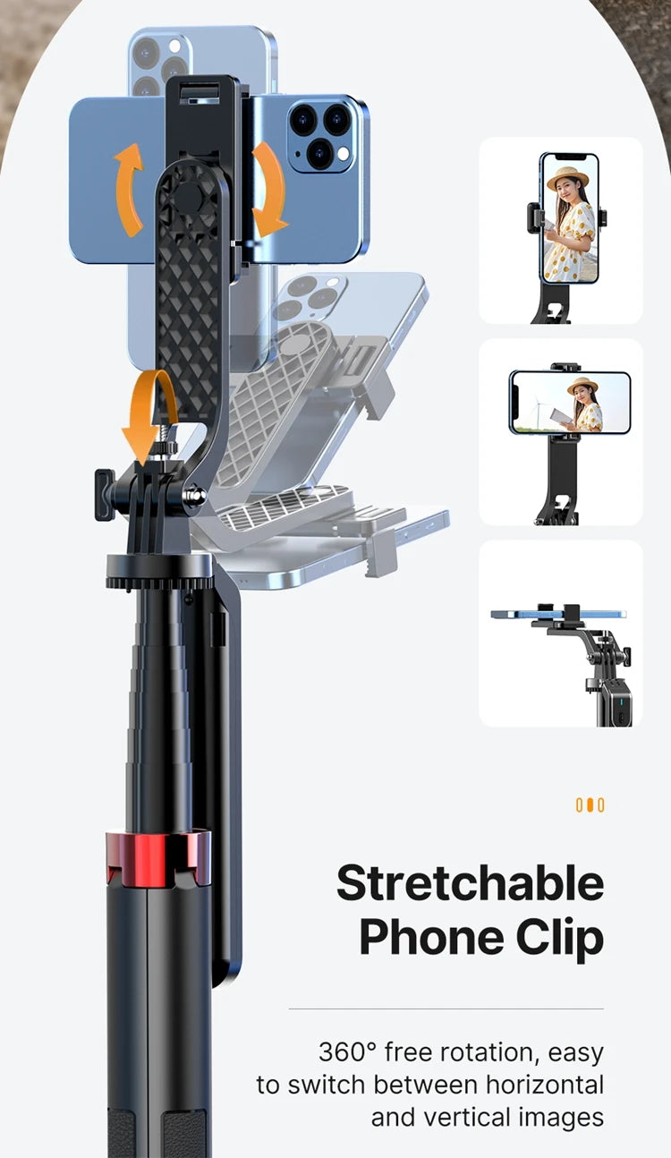 Ulanzi MA09 1.8m Selfie Stick Tripod for iPhone 16 15 Android Phone with Remote Control Panoramic Ball head Holder U200 VL49 Kit