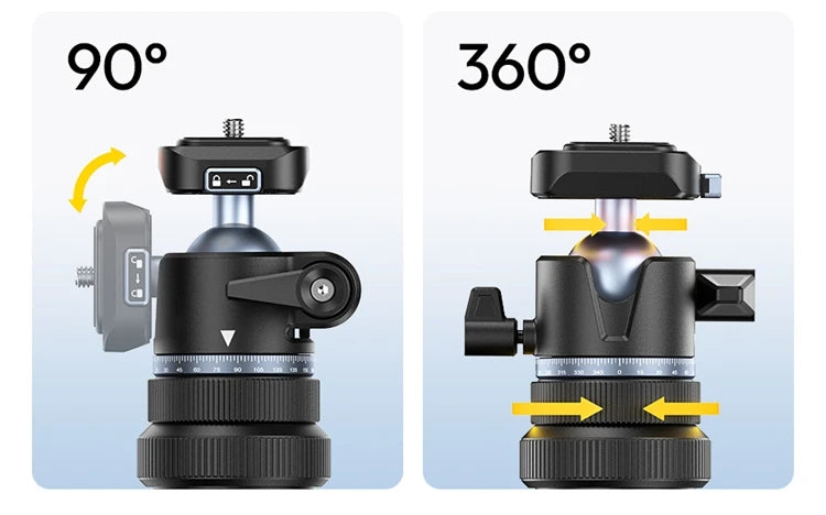 Ulanzi MT93 1.6M Camera Phone Light Stand Aluminum Alloy Portable Auto-Open Tripod with Uka 360° Ball Head Quick Release Plate