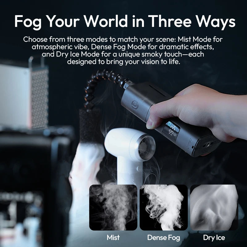 ULANZI FM02 Portable Fog Machine 30W Battery Powered Portable Smoke Machine Handheld Fog Machine Fogger Camera Accessories