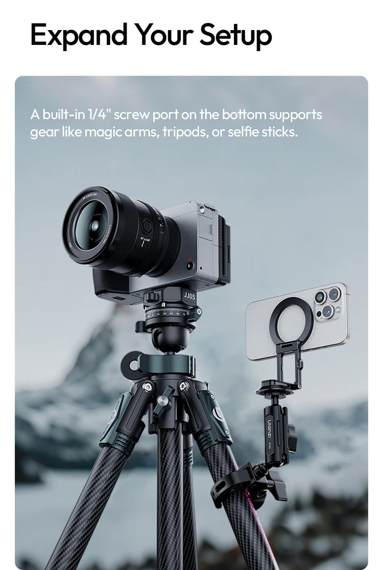 Ulanzi Magnetic Phone Holder Stand Foldable Magnet Clip Clamp Mount for Tripod Bracket Macsafe iPhone 15 14 13 12 Samsung