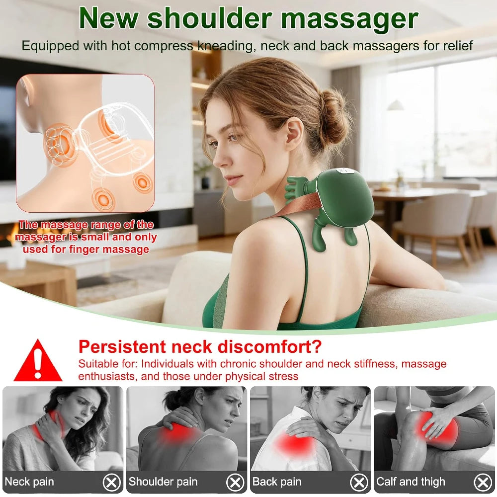4D Heat Neck & Shoulder Massager delivers a professional-quality massage experience with advanced 4D bionic kneading technology that mimics