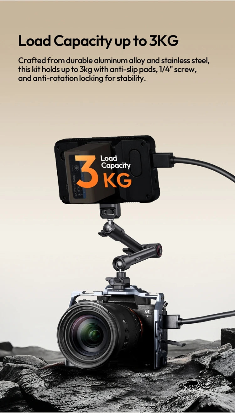 Ulanzi Magic Arm Super Clamp with 360° Mini Ball Head Quick Release Clamp Bracket Tripod Mount 1/4 Screw Clip for DSLR Camera Go