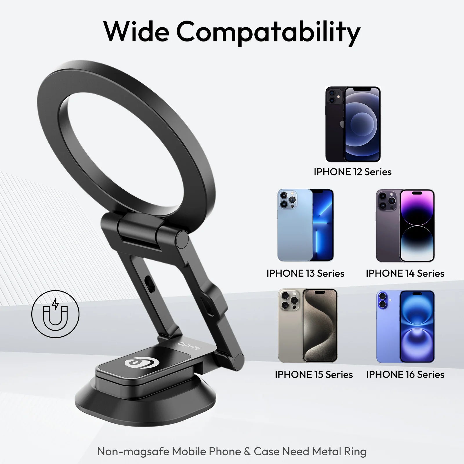 Ulanzi Magnetic Phone Holder Stand Foldable Magnet Clip Clamp Mount for Tripod Bracket Macsafe iPhone 15 14 13 12 Samsung