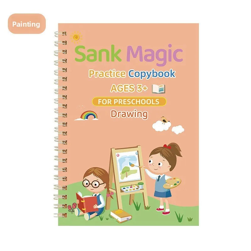 Children's Groove Control Pen Practice Calligraphy, English Alphanumeric Mathematical Drawing, Training Exercise Book