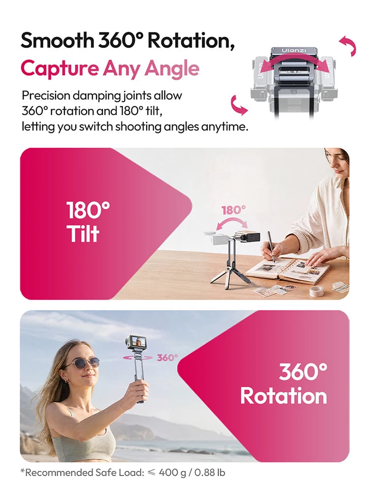 Ulanzi Stand Tripod for DJI OSMO Action 6 5 Nano Magnetic Mini Light Weight Mantis Hook Desktop Action Camera Accessories