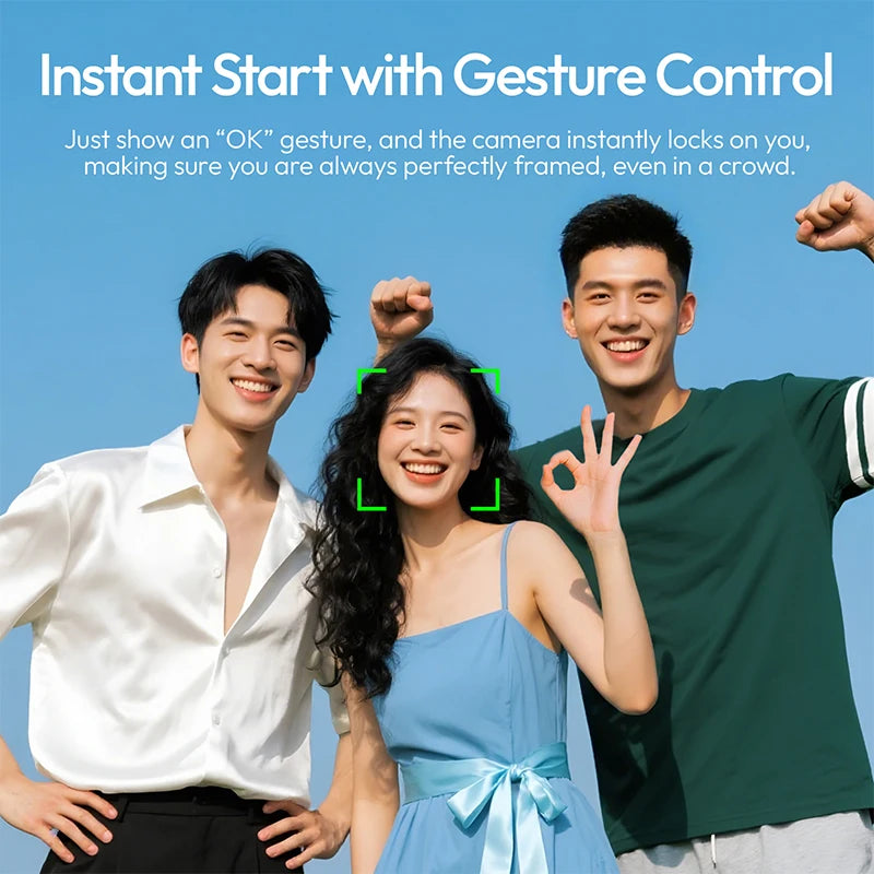 Ulanzi Magnetic Auto-Tracking Selfie Stick Tripod Compact Foldable Control Al-Powered Focus 360°Auto Smart Face Tracking