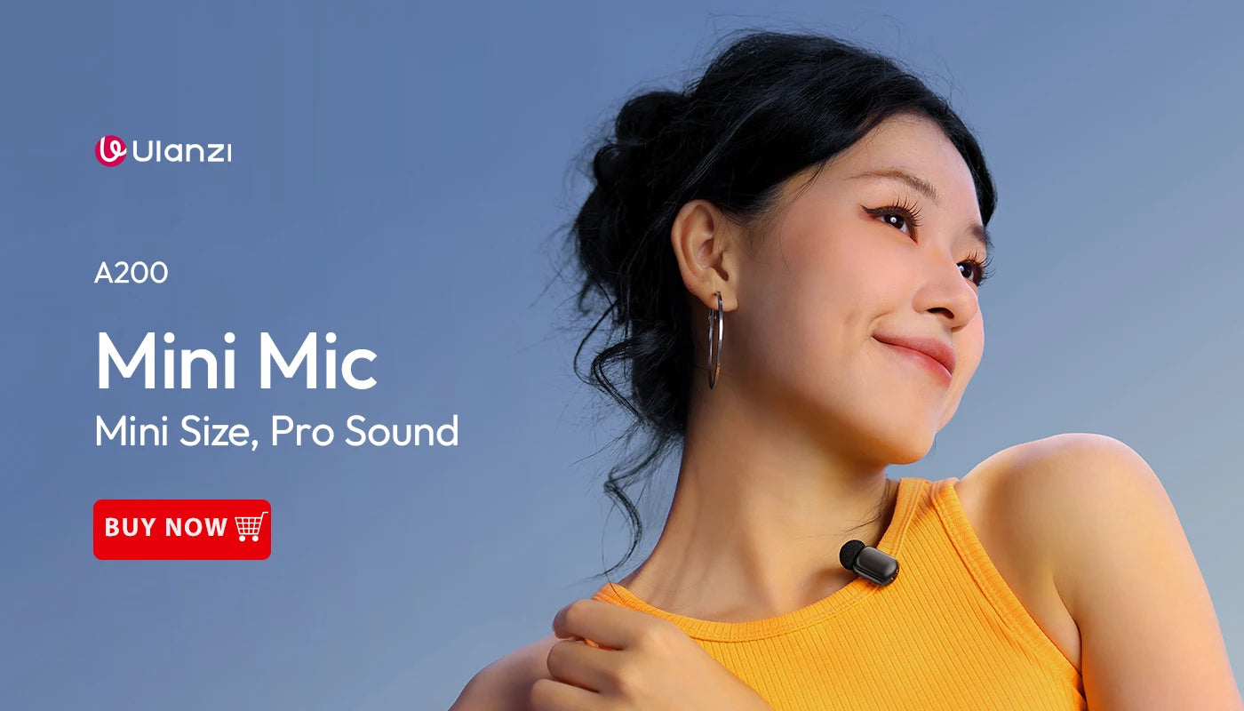Ulanzi A100 Microphone Smartphone Wireless Lavalier Mic for iPhone 16 15 12 Xiaomi Samsung Dji Action 5 4 3 2 OSMO Pocket 3 SONY