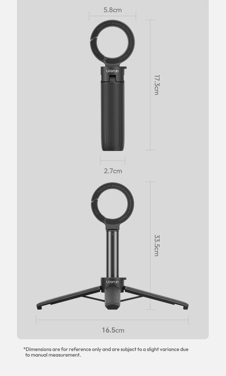 Ulanzi MT71 2 in1 Magnetic Mini Selfie Stick Desktop Tripod Stand for Iphone 17 16 15 Pro Max Android 180° Adjustable for Tiktok