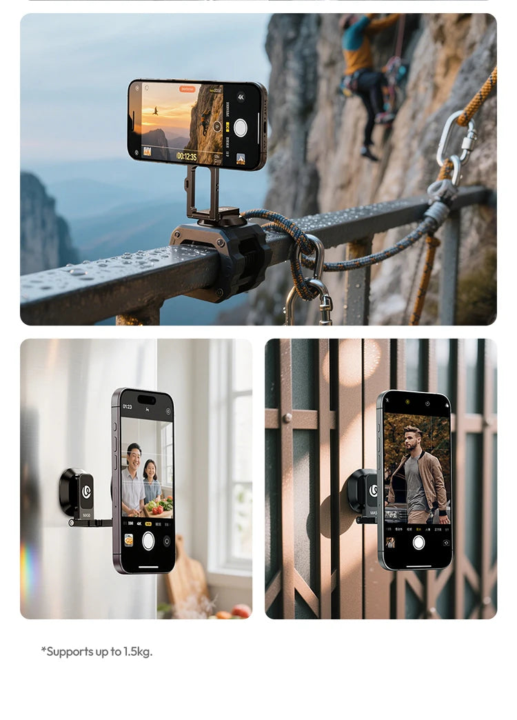 Ulanzi Magnetic Phone Holder Stand Foldable Magnet Clip Clamp Mount for Tripod Bracket Macsafe iPhone 15 14 13 12 Samsung